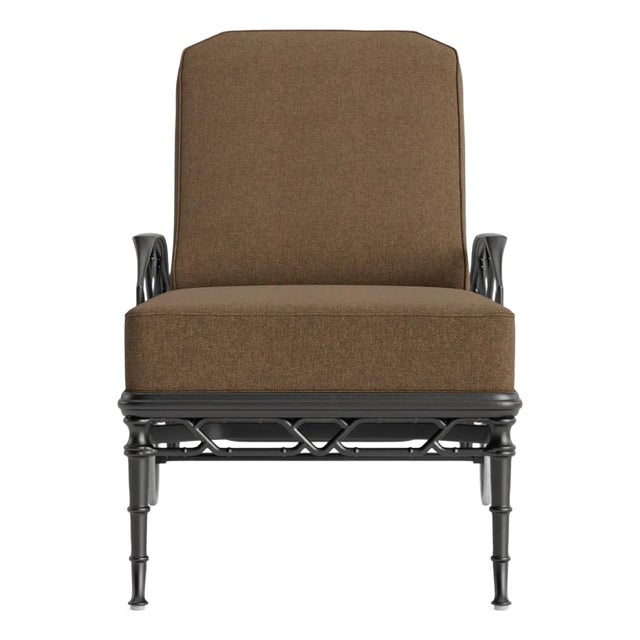 Brown Jordan Calcutta Adjustable Chaise Lounge, Textured Pewter frame with Fusion Moccasian fabric For Sale