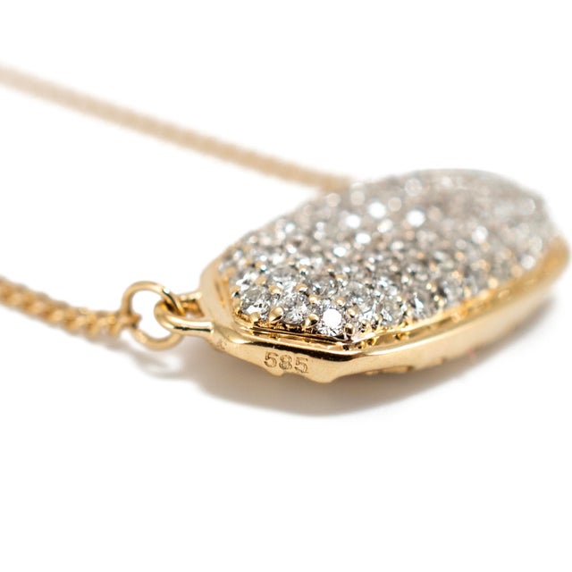 Modern Kendra Scott Elisa 14k Yellow Gold 0.39ct Pave Diamond Pendant Necklace For Sale - Image 3 of 8