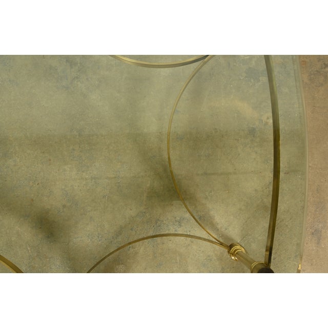 Metal LaBarge Hollywood Regency Brass and Glass Hooved Feet Cocktail Table, Circa 1960s For Sale - Image 7 of 14