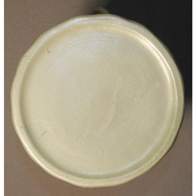 Ceramic Mid 19th Century English Victorian Staffordshire Pale Green Drabware Bamboo/Rope Relief Motif Pitcher For Sale - Image 7 of 7