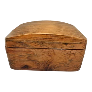 Vintage Handcrafted Koa Wood Trinket Box With Mirror