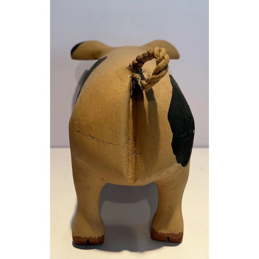 ⭐️Rory Alvarez 置物⭐️ Vintage Rory Alvarez Folk Art Cottonwood Pig Large Figure, Made in