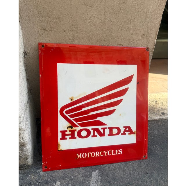 Mid-Century Modern Vintage Honda Sign, 1950s For Sale - Image 3 of 6