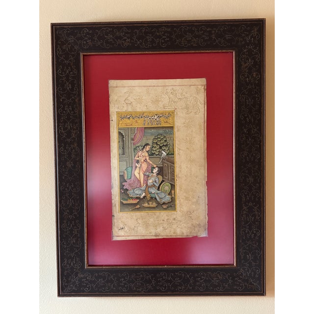 Late 19th Century Late 19th Century Framed Set of Kama-Sutra Art - Set of 2 For Sale - Image 5 of 10