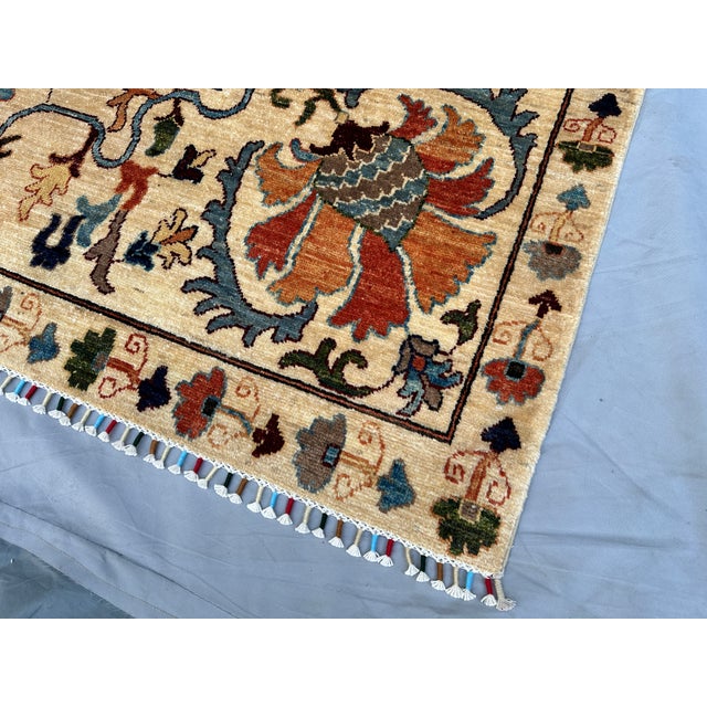 Hand-Knotted Afghan Suzani Chobi Wool Area Rug - 8'3" X 11'4" For Sale - Image 11 of 15