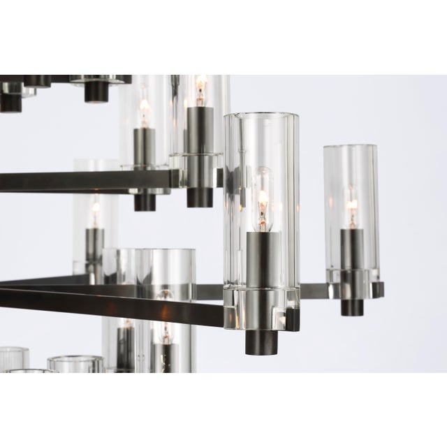 Sonnet Large Chandelier in Bronze with Clear Glass Designer: Chapman & Myers Canopy: 6" Round Mounting: Chain Shade...