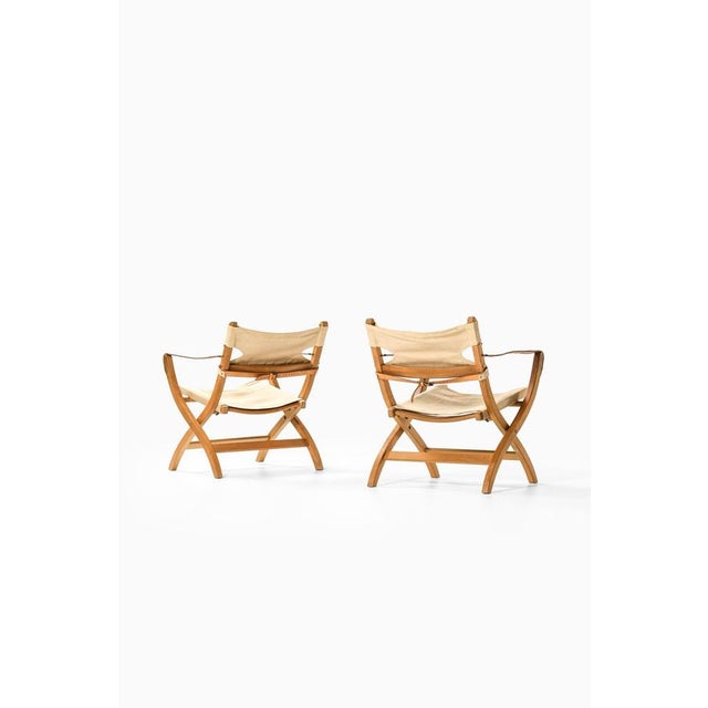 Safari Easy Chairs in Beech and Leather by Poul Hundevad, 1950s, Set of 2 For Sale - Image 6 of 9