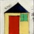 Turquoise Encaustic Collage Installation by Gina Cochran - "Tiny Dwellings" Series - The Whole Village - Set of 8 For Sale - Image 8 of 10