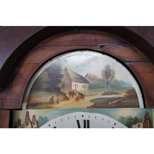 Mid 19th Century Antique English Georgian Quartersawn Oak Baldwin Loughborough Longcase Clock 85" For Sale - Image 5 of 18