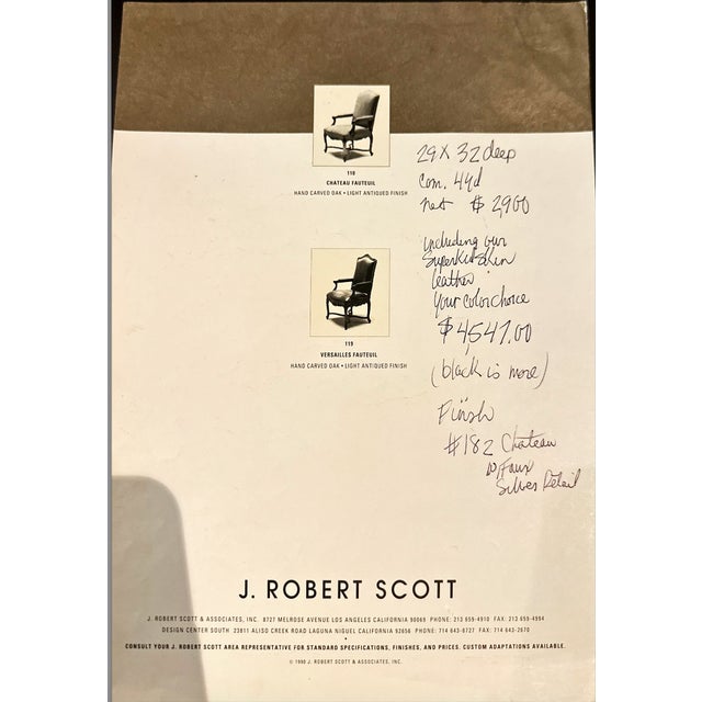 Traditional J. Robert Scott Lounge Chair, Chateau Fauteuil, Velvet Upholstery, Two Available For Sale - Image 10 of 10