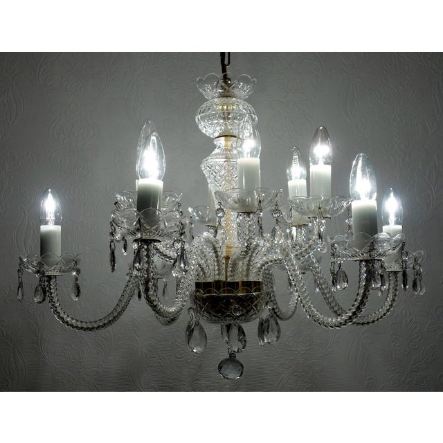Bohemian Glass Crystal 12-Light Chandelier from Royal Dux, 1970s For Sale - Image 10 of 11