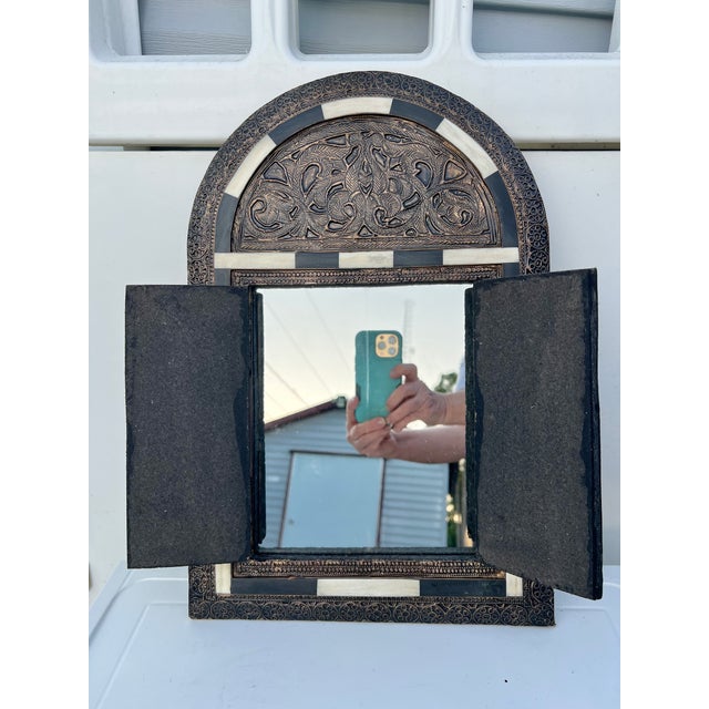Vintage Moroccan Arch Door Wall Mirror For Sale In West Palm - Image 6 of 6