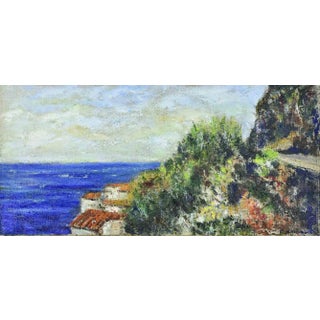 Pino Romanò, View of Costa Viola, Oil Painting, 1990s For Sale