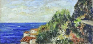 Pino Romanò, View of Costa Viola, Oil Painting, 1990s