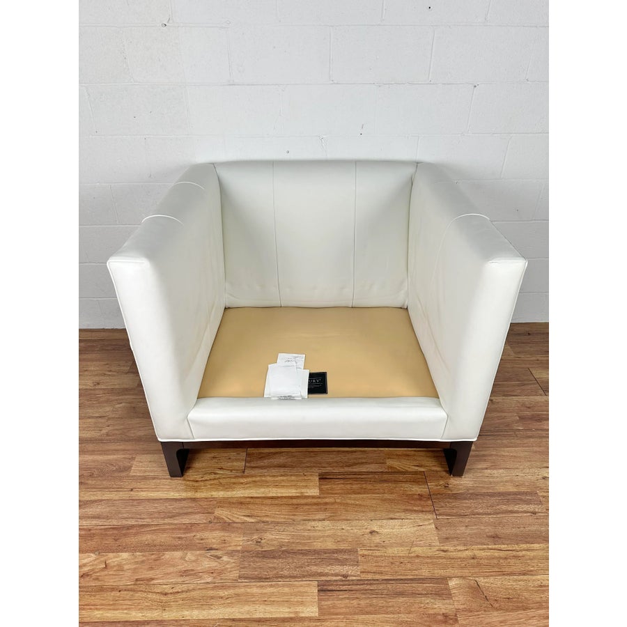 Kelly Hoppen for Century Furniture White Leather Club Chair | Chairish, image size:900x900