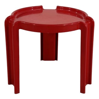 Red Side Table by Giotto Stoppino for Kartell, 1970s For Sale