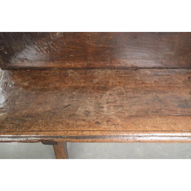 Antique Farmhouse Spanish Walnut Hall Bench For Sale - Image 6 of 18