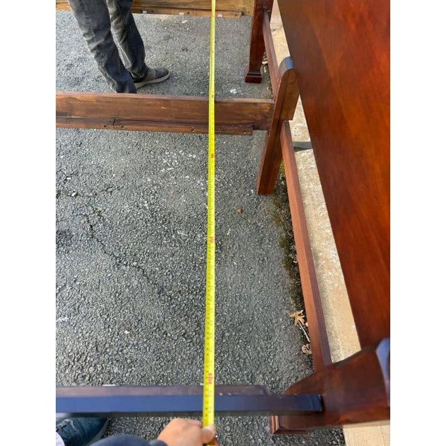 Vintage George Style Cherry Rice Carved Four Poster Cali King Bed Frame. For Sale - Image 11 of 16