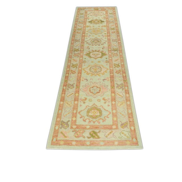 Turkish Modern Turkish Oushak Rug 3' x 11'7" For Sale - Image 3 of 6