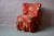 Cocktail Armchair with Red Floral Fabric and Compass Legs For Sale - Image 5 of 14