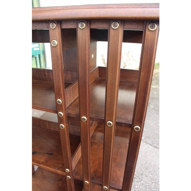 Brown Rotating Bookcase by G. Borgeaud, Paris, France, 1890s For Sale - Image 8 of 9