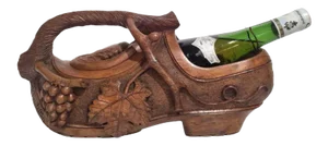 Early 20th Century French Black Forest Carved Walnut Clog Wine Holder