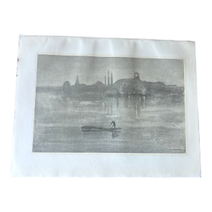 After James McNeill Whistler, Nocturne. 1904 Chromolithograph Antique Print. Signed in Plate