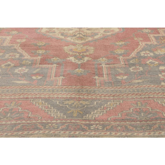 Mid 20th Century Vintage Turkish Oushak Rug, 06'11 X 09'09 For Sale - Image 5 of 10