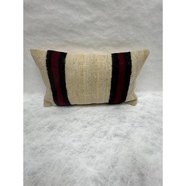 Turkish Hemp Pillow Cushion Natural Black Red Pillow Cushion Cover 16" x 24" #30076 Enhance your home decor with our Kilim...