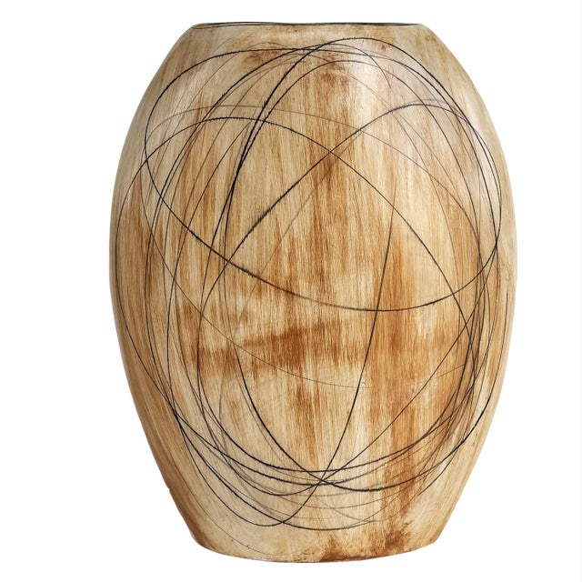 Vintage Overscale Glazed Pottery Floor Vase After Yuri Zatarain, Made in Mexico For Sale