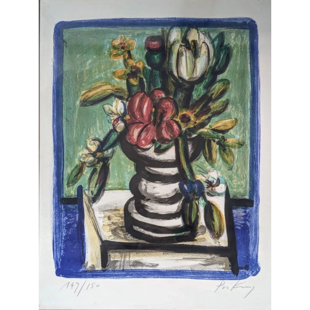 Franz Priking, Still Life with Flowers, 1960s-1970s, Hand-Signed Lithograph For Sale - Image 8 of 8