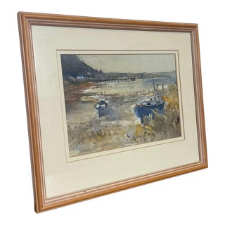 1970s Vintage Framed and Signed Watercolor Artwork For Sale