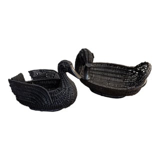Vintage Swan Basket Set For Sale