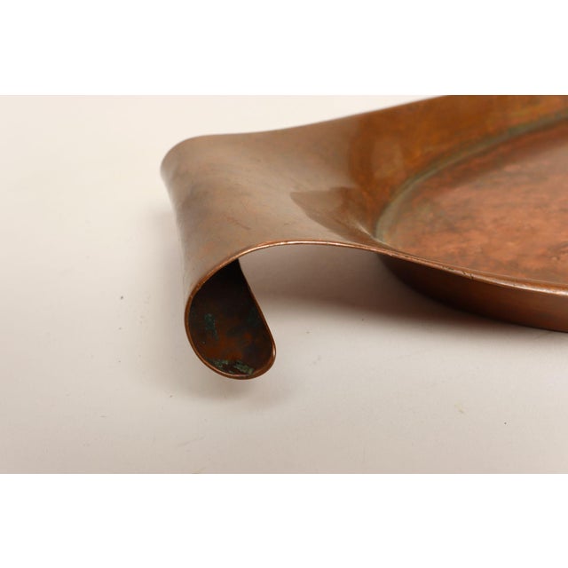 Sculptural Arts and Crafts Copper Gondola Oval Tray Attributed to w.a.s. Benson For Sale - Image 15 of 15