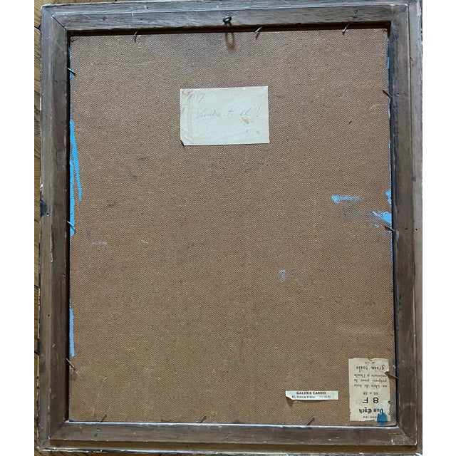 Portrait Oil Painting "Will He Come Back?" Oil on Hardboard Wood France 1970 Expressionism Movement, Framed For Sale - Image 12 of 12