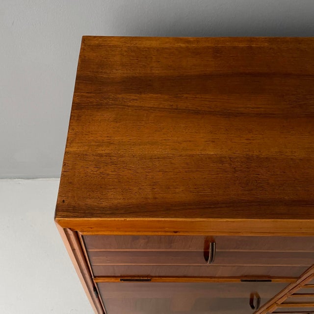 Wood Mid-Century Modern Italian Sideboard in Wood and Brass, 1950s For Sale - Image 7 of 16