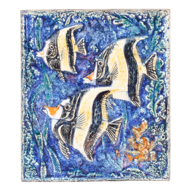 Large Wall Tile Fish from Karlsuher Majolika, 1960s For Sale