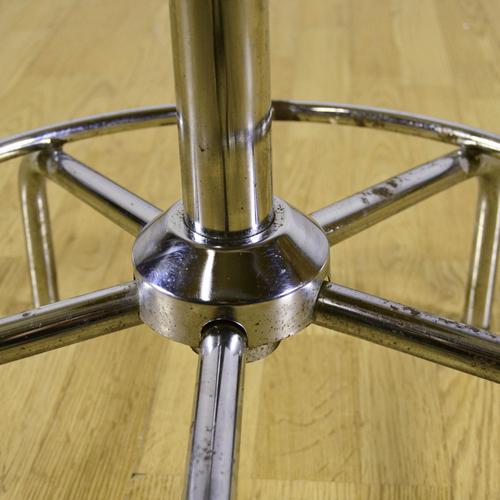 Wood Vintage Adjustable Chrome Surveyors Swivel Stool, 1960s For Sale - Image 7 of 9