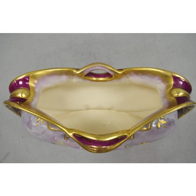 Antique Franz Anton Mehlem Royal Bonn Germany Art Nouveau Purple Jardinière Vase For Sale In Philadelphia - Image 6 of 17