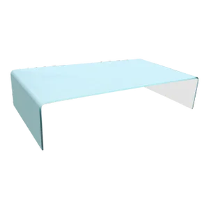 Vintage Postmodern 2-Tone Waterfall Solid Glass Low Coffee Table