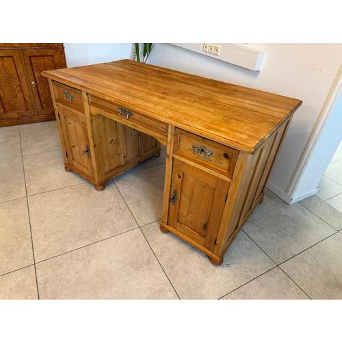 Wood Art Nouveau Rustic Desk in Natural Wood, 1890s For Sale - Image 7 of 18