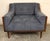 Mid-Century Modern Mid-Century Modern Navy Blue Lounge Chairs Set in a Walnut Shell For Sale - Image 3 of 14