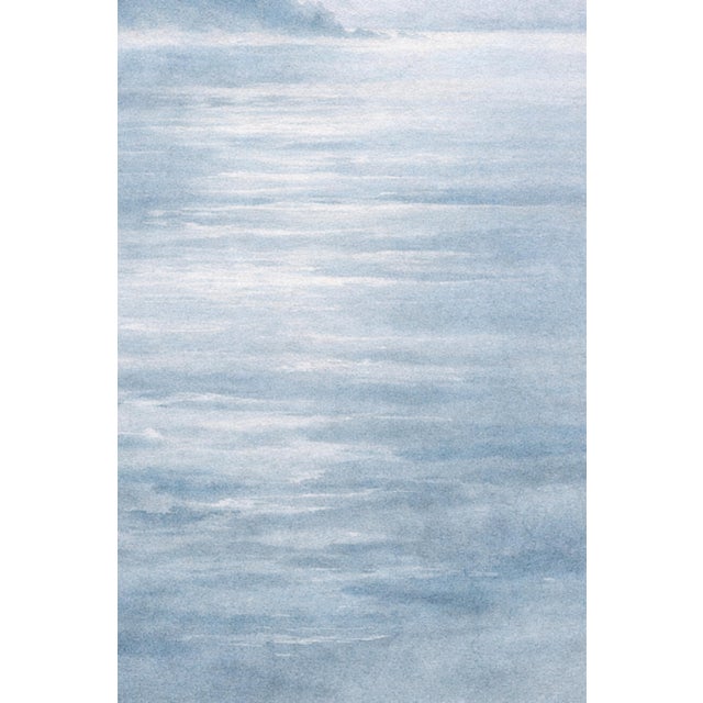 Blue Misty Coastal Horizon, Minimalist Blue Seascape Art Print, 24″ × 36″ For Sale - Image 8 of 9
