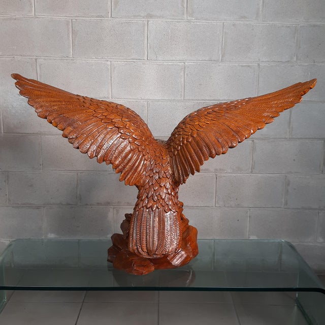 Large Golden Eagle Sculpture, 2000s, Wood For Sale - Image 6 of 18