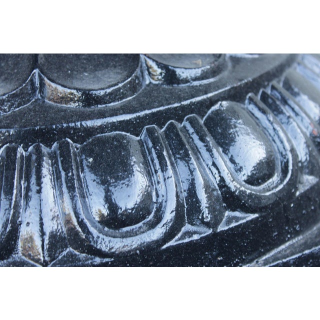 Large Cast Iron Pair Of Garden Urn Planters For Sale - Image 12 of 18