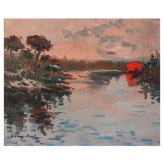 Gómez Fusté, Large Post Impressionist Sunset, 2010, Oil on Canvas For Sale