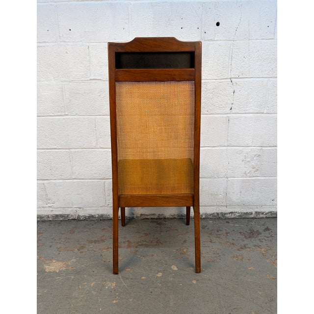 Set of Four Mid-Century Walnut and Cane Dining Chairs For Sale - Image 9 of 13