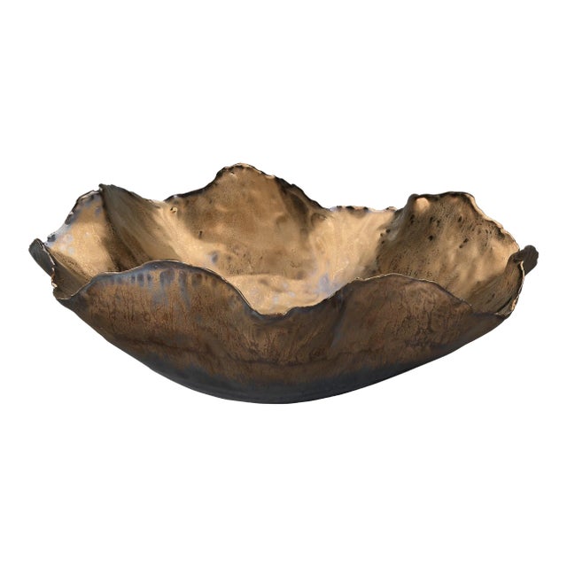 Jamie Young Peony Bowl, Large in Gold For Sale