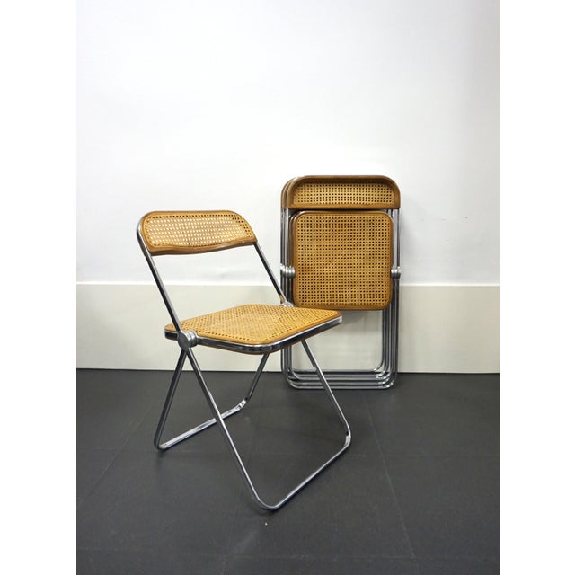 Vintage Plia Chairs in Cane Fabric by Giancarlo Piretti for Anonima Castelli, 1970s, Set of 4 For Sale - Image 18 of 18
