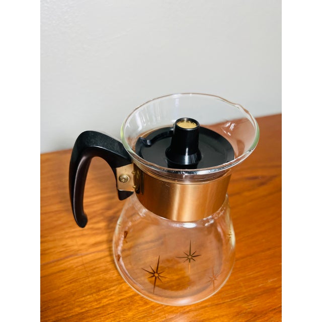 Mid-Century Modern Vintage Corning Ware Starburst Coffee 4 Cup Carafe 1960s Era For Sale - Image 3 of 9